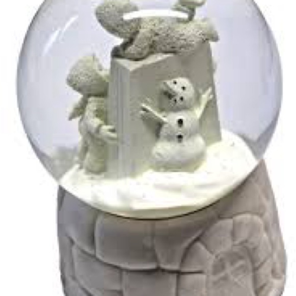 Department Snowbabies Snow Globe Musical Waterglobe "Add a Happy Face" Retired